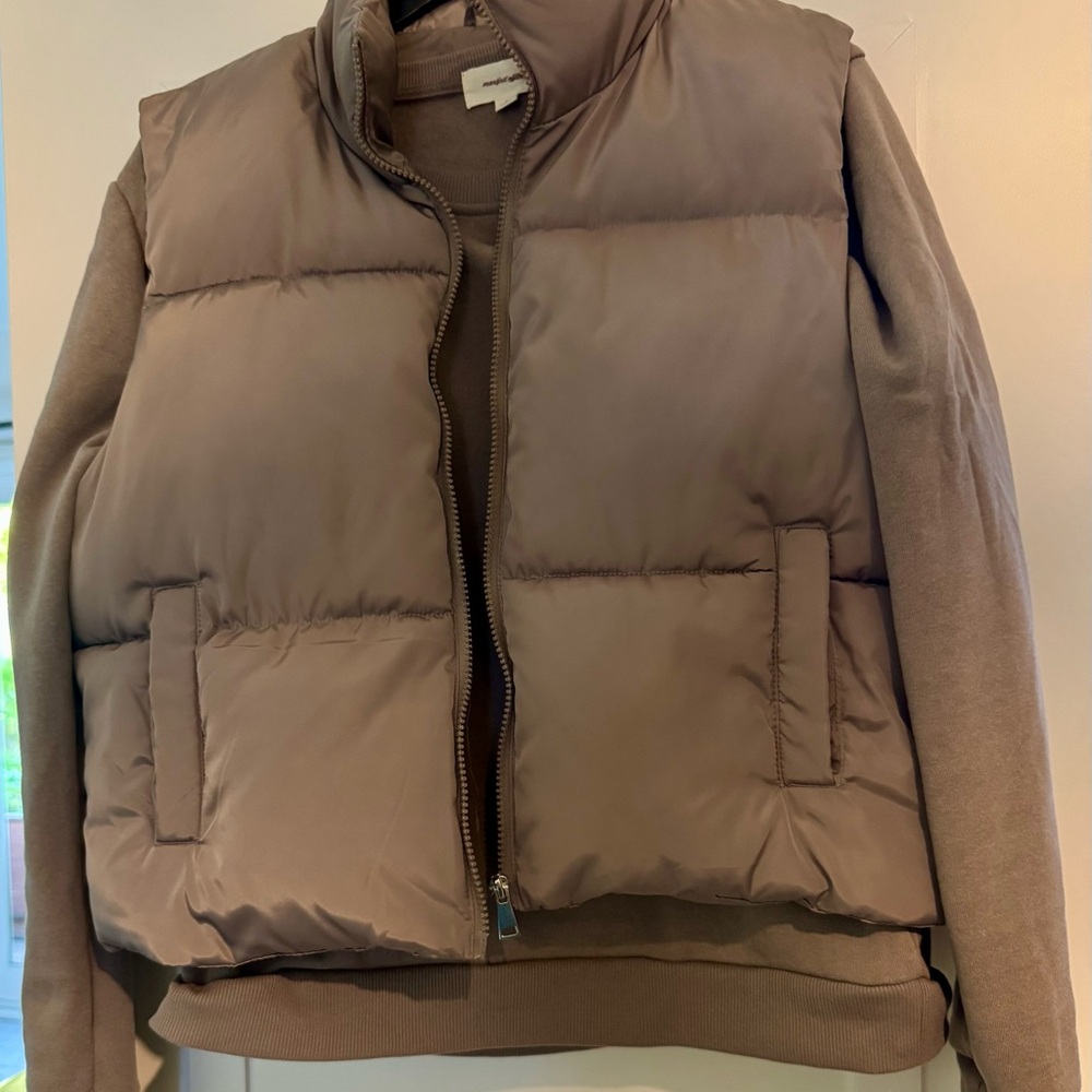 Elegant Tan Puffer Jacket for Women